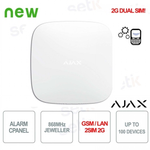 Kit de Alarma Ajax Blanca (Central Hub2 - 2 Sensores Pir con