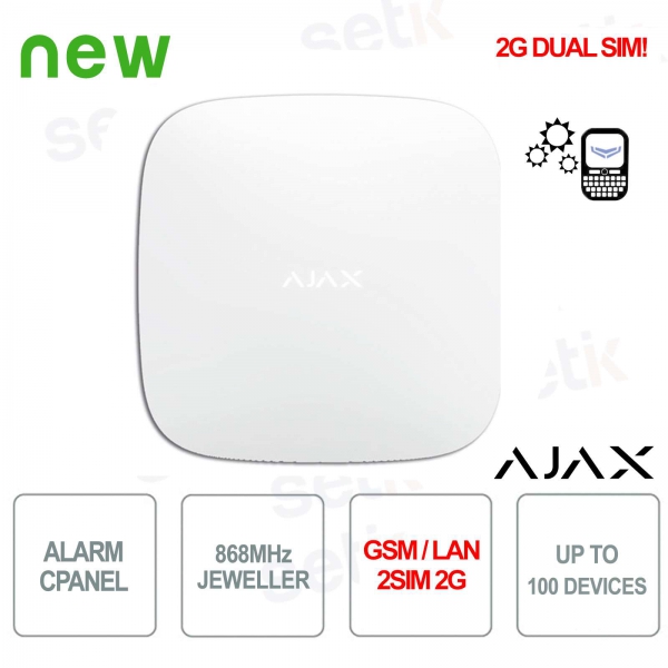 Ajax HUB GPRS / LAN 868MHz 2SIM 2G Alarm Control Panel