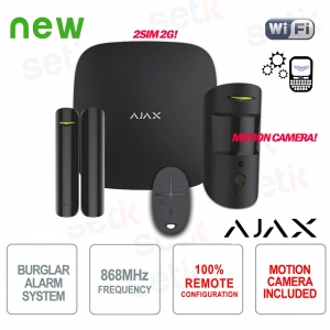 AJAX Kit di Allarme Professionale Wireless senza fili GPRS / Ethernet 2SIM 2G Black Version
