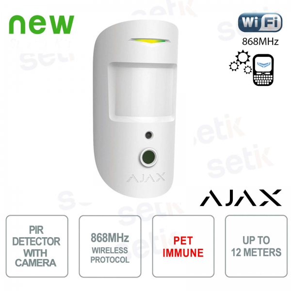 Détecteur de mouvement PIR Ajax avec caméra immunitaire pour animaux de compagnie 868 MHz