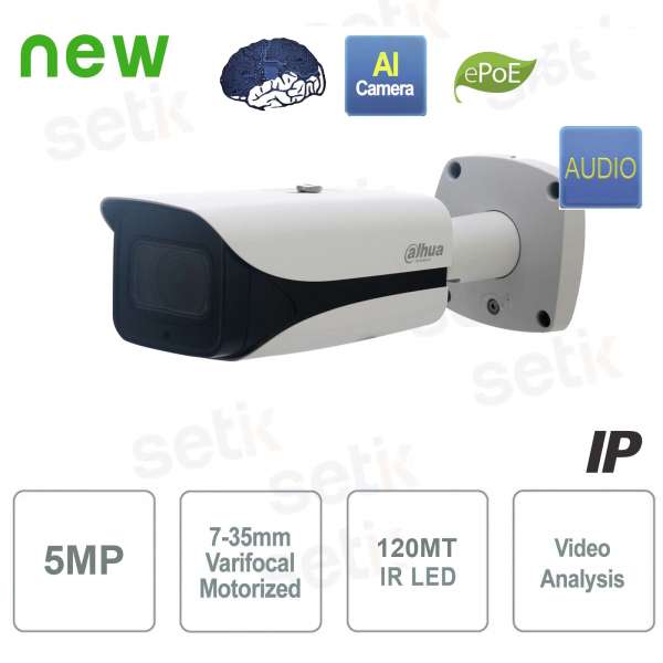 Caméra IP AI ONVIF® PoE 5MP 7-35mm WDR IR120 Dahua