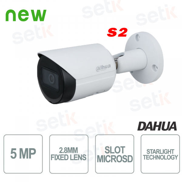 Telecamera IP da esterno ONVIF® PoE 5MP Starlight 2.8mm DAHUA