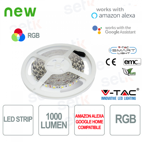 Smart Home RGB LED Streifen 1000l 10 Watt Alexa Google Home V-TAC