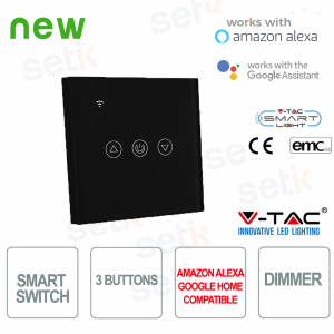 WIFI Interruttore Smart Home 3 tasti IP40 Alexa Google Home V-TAC