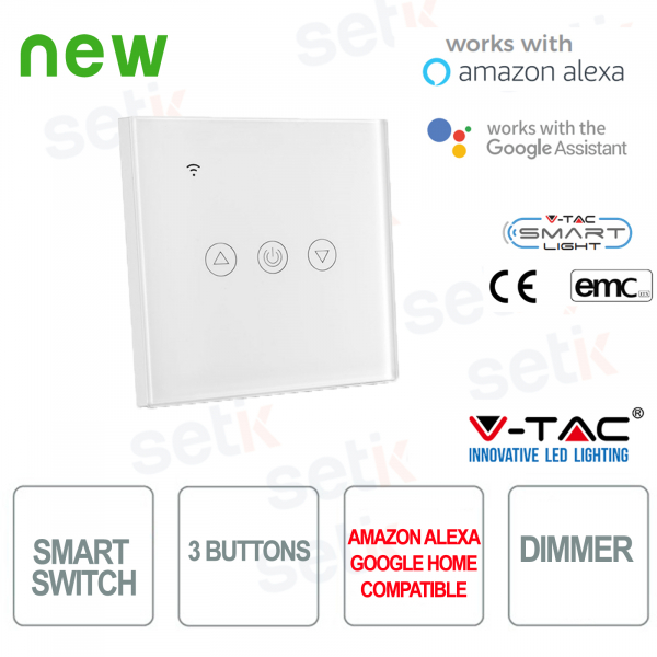 WIFI Smart Home Switch 3 boutons IP40 Alexa Google Home V-TAC B
