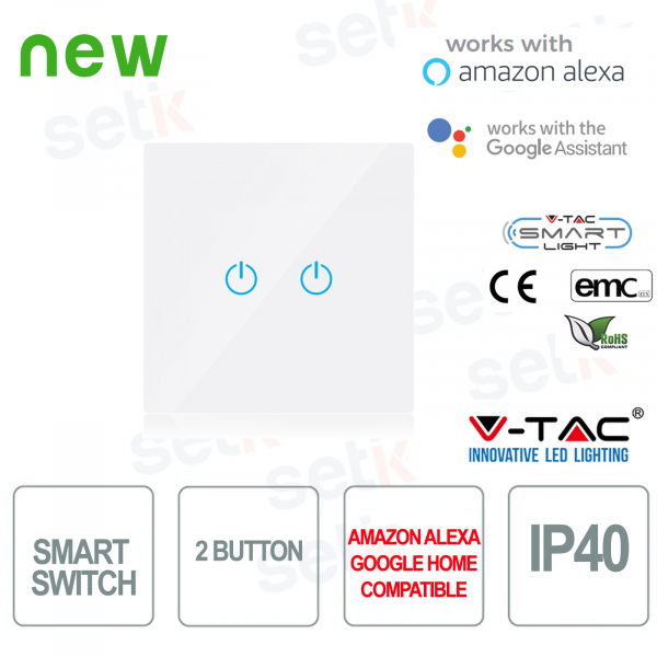 WIFI-Touch-Schalter Smart Home IP40 Alexa Google Home V-TAC W