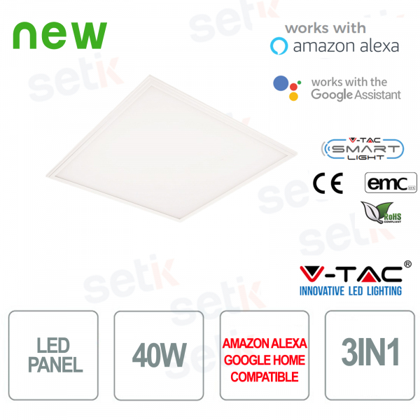 LED Panel 600x600 Smart Home 3in1 40W Alexa Google