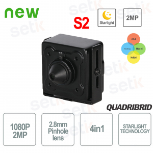 Caméra cachée audio WDR 4 en 1 Starlight 2MP 2,8 mm avec sténopé - Dahua