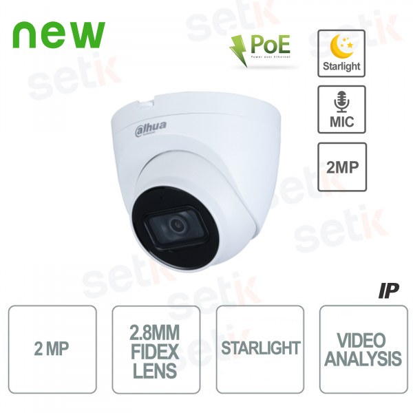 Onvif PoE IP 1080P Camera Starlight H265 Starlight Video Analysis Dahua