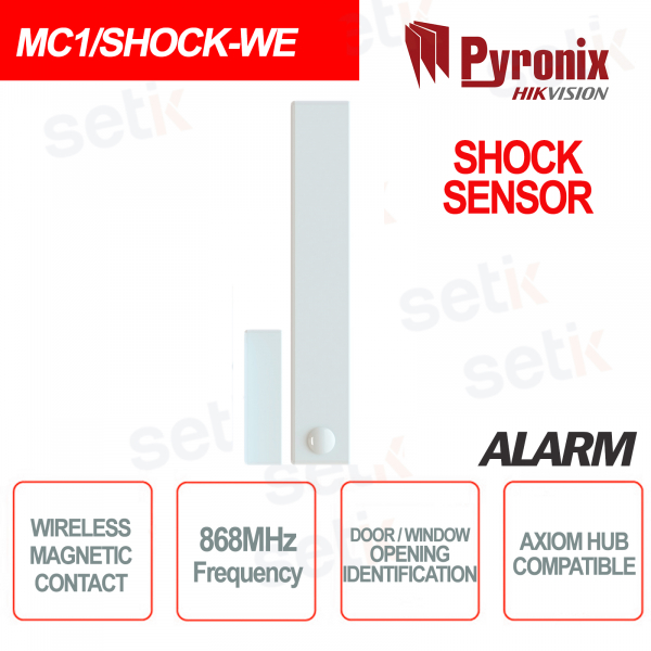 Sensore Shock Contatto Magnetico Reed Wireless 868MHz Pyronix Hikvision AXIOM HUB