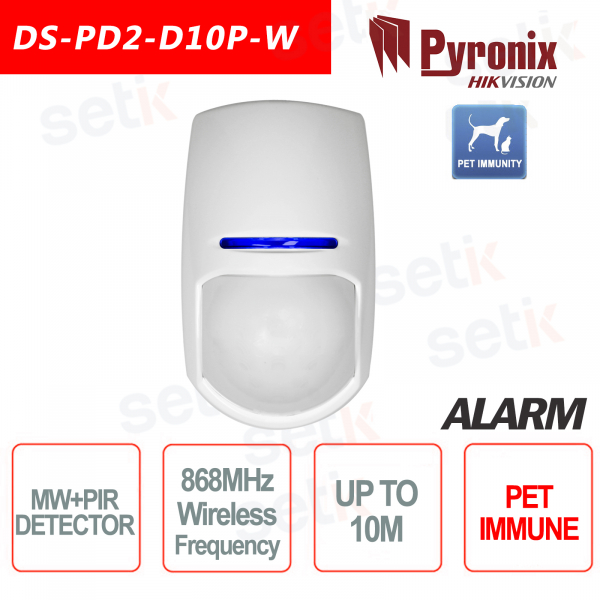 Motion Sensor Wireless Alarm PIR + MW Pet Immune 868MHz Pyronix Hikvision AXIOM