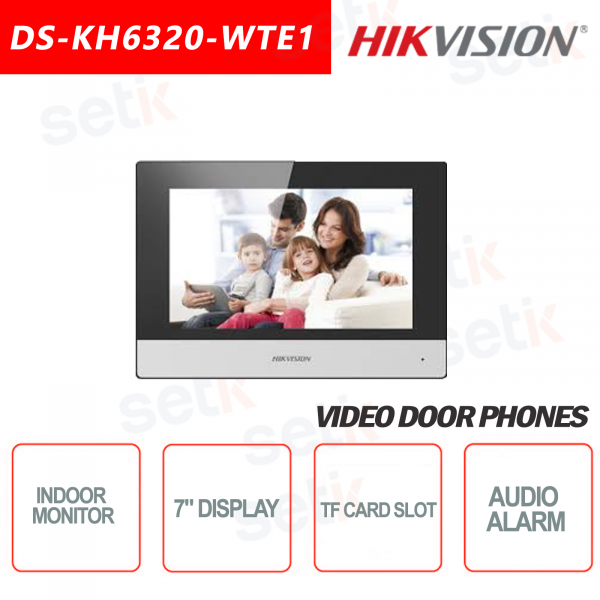 Indoor Station Hikvision WIFI Display 7 Inch + TF CARD microsd slot and Snapshot - White