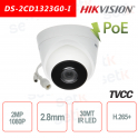 Hikvision IP PoE 2.0 MP IR H.265 + 2.8mm Turret Camera 2MP ca