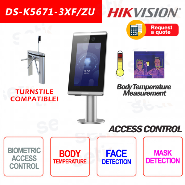 Contrôle d'accès Détection de masque de mesure de température de reconnaissance faciale Hikvision