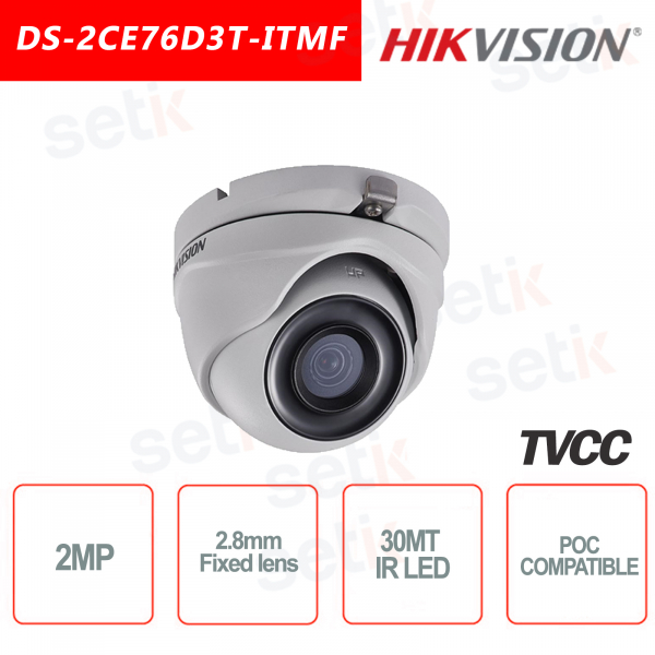 Cámara de torreta Hikvision de 2 MP 4 en 1 con infrarrojos de 2,8 mm