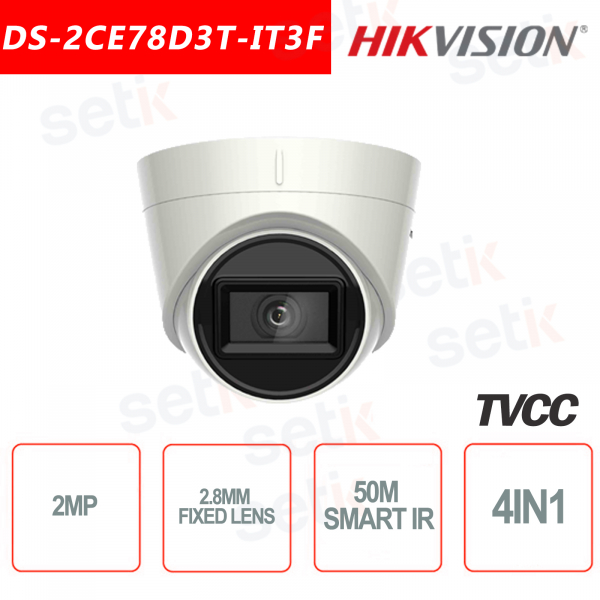 Caméra tourelle Hikvision Turbo HD 2MP 4in1 2.8m