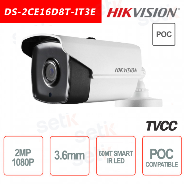 Hikvision Ultra Low-Light 2MP POC Kamera HD Turbo TVI 3,6 mm EXIR 60M