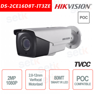 Hikvision Ultra Low-Light 2MP POC Camera HD Turbo TVI Motorisé EXIR 80M