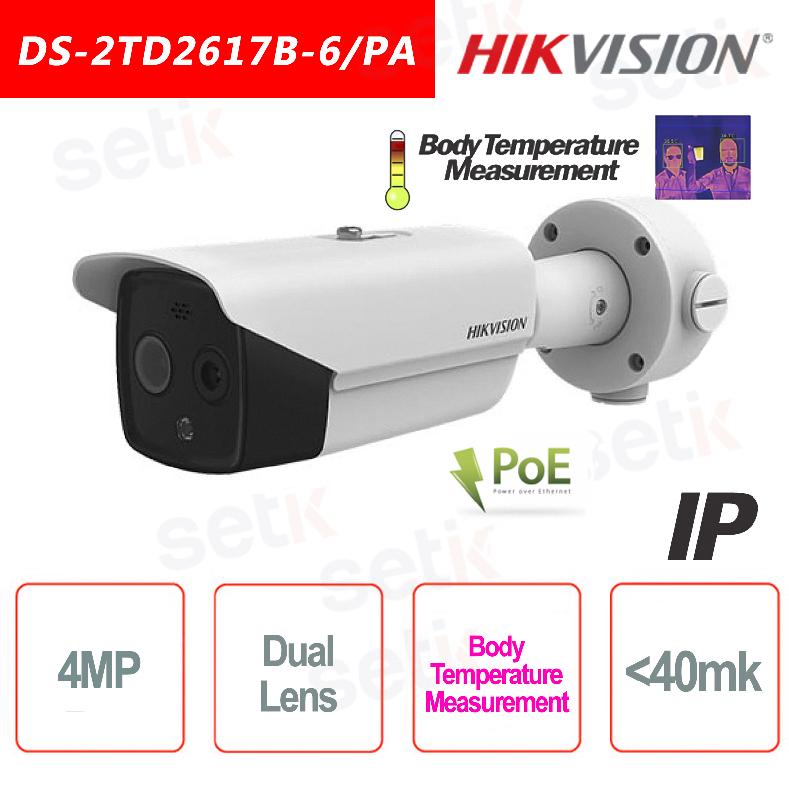 Ip Poe Hikvision Thermal Bullet Camera Body Measurement