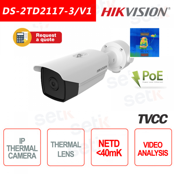 Hikvision Bullet 40mk Thermische IP-Kamera IVS Feueralarmka