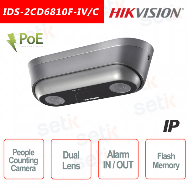 Telecamera Hikvision IP PoE Esterna IR Dual-Lens 2.8mm People Counting