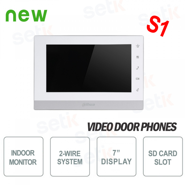 Postazione Interna Bifilare 7 Touch Slot SD Allarme VERSIONE S1 - Dahua