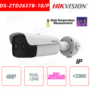 Hikvision température corporelle caméra thermique professionnelle bi-spectrum 9.7mm