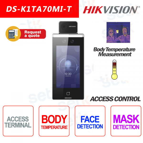 Access Control Hikvision Thermographic Terminal Face Recognition Temperature RFID Mask Mi