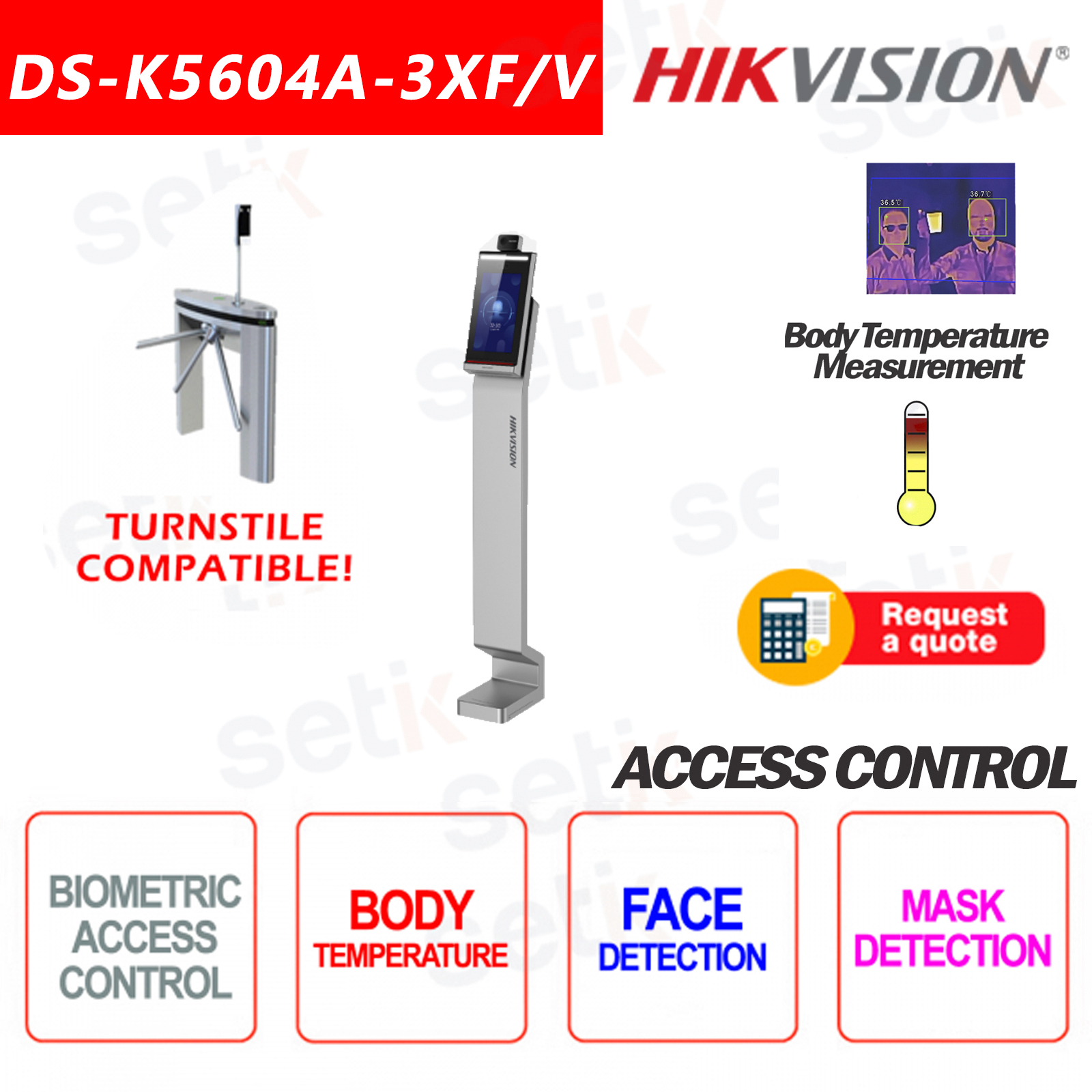 Hikvision Turnstiles Access Control Body Temperature Face