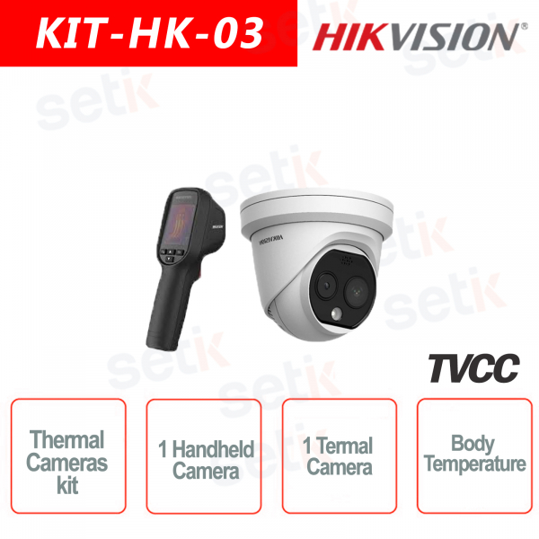 Kit térmico IP Cámara térmica + 1 cámara térmica portátil Hikvi