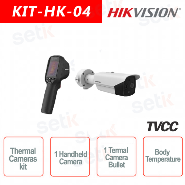 Thermische IP-Kit Bullet-Wärmebildkamera + 1 Hikvision-Handwärmeka