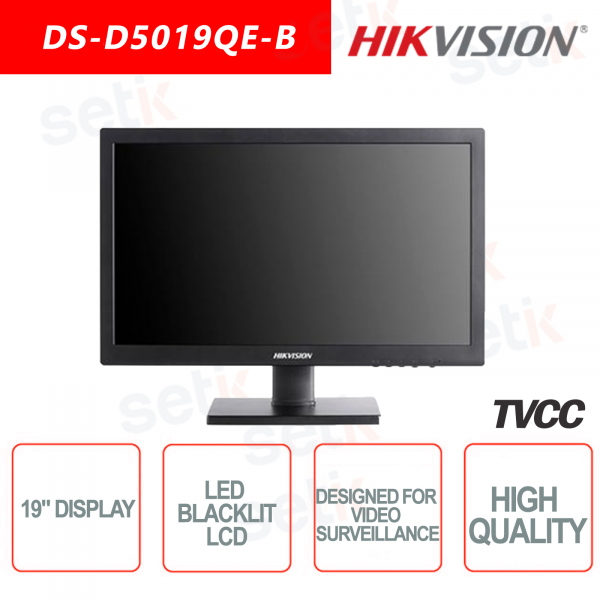 Monitor retroiluminado Hikvision de 19 pulgadas con ajuste de altura: adecuado para videovigila