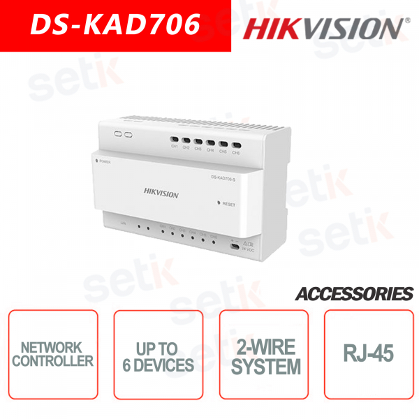 Distributeur de données / alimentation pour système à deux fils - Jusqu'à 6 appareils - Hikvi