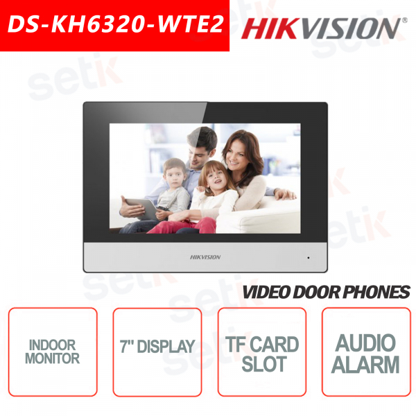 Estación interior Hikvision WIFI Pantalla de 7 pulgadas + Ranura microSD para tarjeta TF e instantánea - Bl