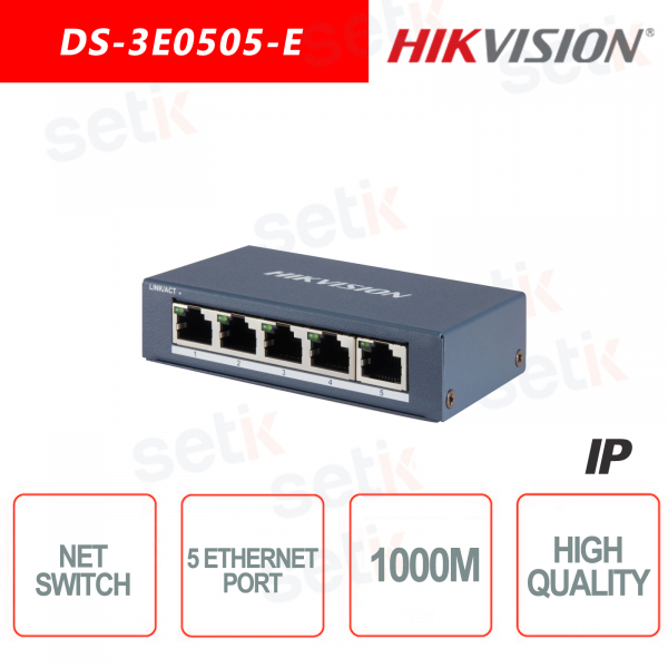 Switch Hikvision 5 Porte 1000 Ethernet Switch rete