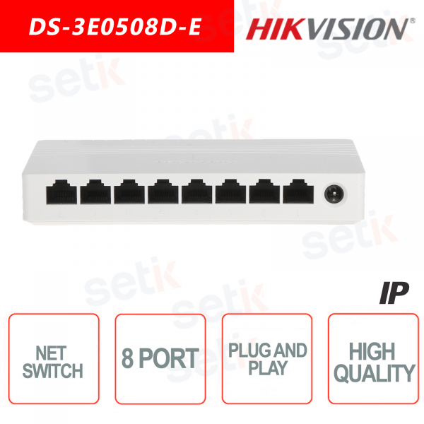 Conmutador Hikvision 8 puertos Conmutador de red RJ45 10/100/1000