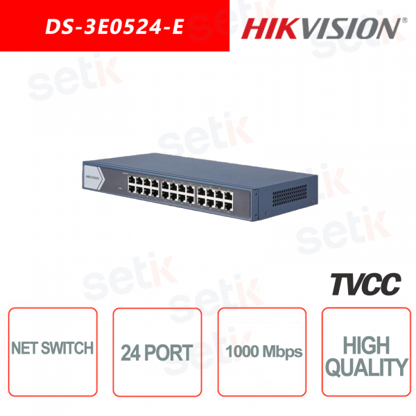 Hikvision Switch 24 Ports 10/100/1000 Mbit / s RJ45-Netzwerk-Sw