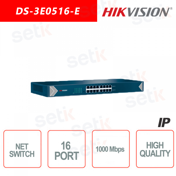Commutateur Hikvision 16 ports 10/100/1000 Mbps Commutateur réseau