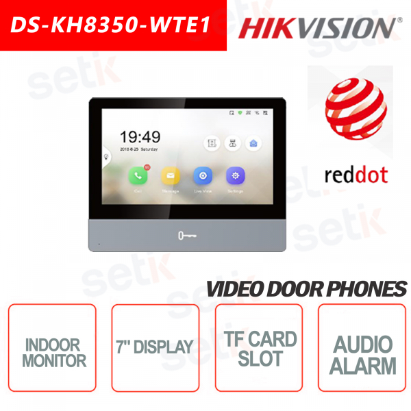 Station interne Hikvision, écran 7 pouces + emplacement microSD pour carte TF et instantané