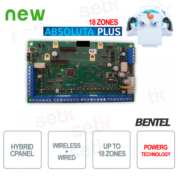Zentraler Einbruchalarm Kabelgebundener Bentel Wireless Absoluta Plus 18 Zonen