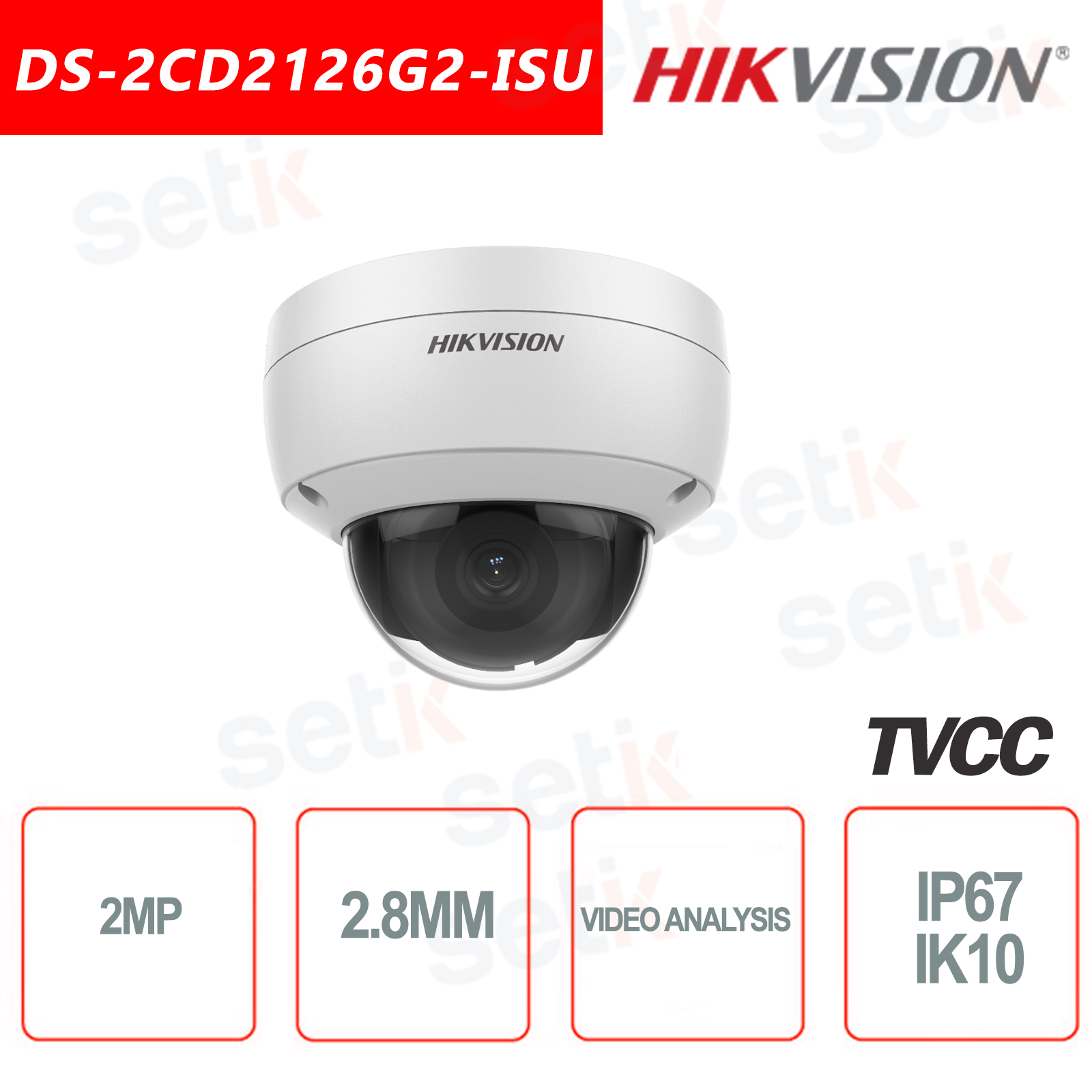 DS-2CD2126G2-ISU - HIkvision 2MP IR PoE IP Dome Ca - Setik.biz