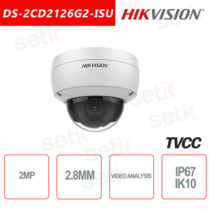 Hikvision IP PoE VOLL HD IR H.265 + Kuppelkamera