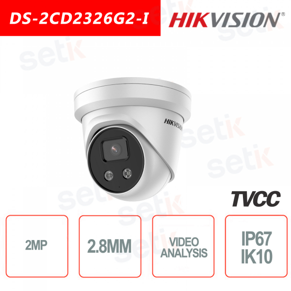 Telecamera Hikvision IP PoE FULL HD IR H.265+ Turret Camera 2MP