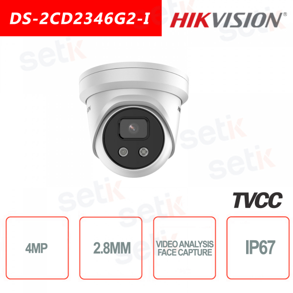 Caméra Hikvision IP PoE IR H.265 + Caméra tourelle 4MP