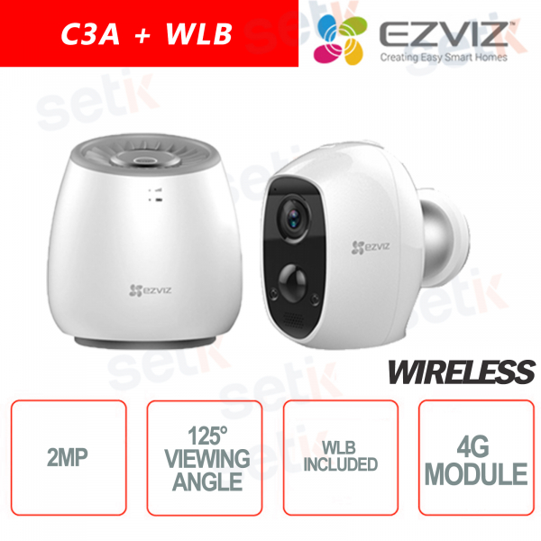 EZVIZ KIT Caméra sans fil C3A + WLB Base 4G