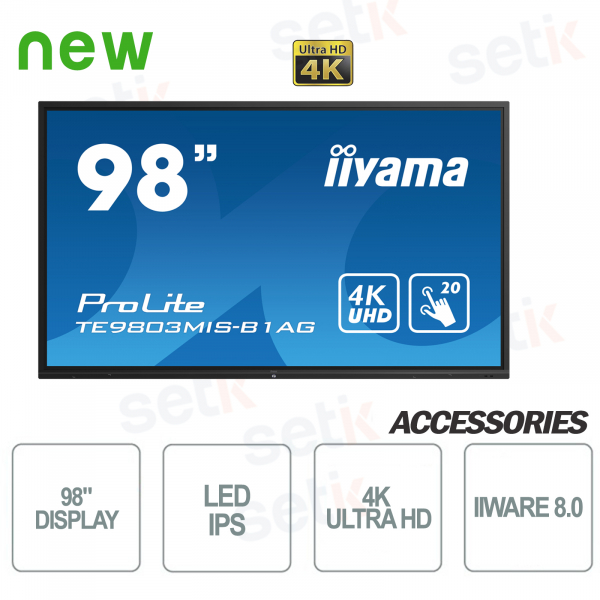 Monitor IPS LED 98 Pollici Ultra HD 4K IIWARE8.0 - TOUCHSCREEN - IIYAMA