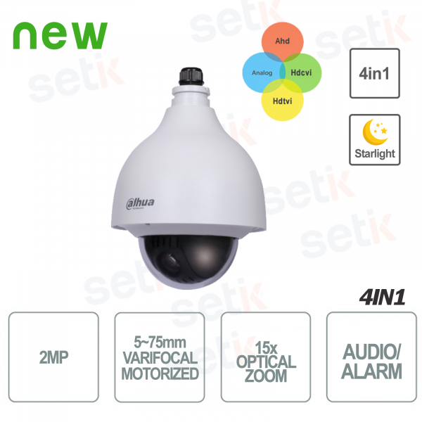 Dahua 4in1 Motorisierte PTZ-Kamera 2MP 15X Starlight IP66