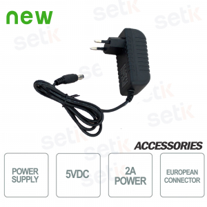 5V 2A Alimentatore DC Jack 2,1mm per PoE Telefoni VoiP e Telecamera IP/CCTV