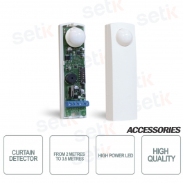 Sensor de infrarrojos pasivo con protección de cortina - rango ajustable de 2 ma 3,5 - Color blanco -