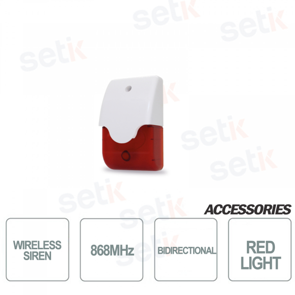Sirena Wireless AMC Codifica 128 bit Lampeggiante Rosso - AMC